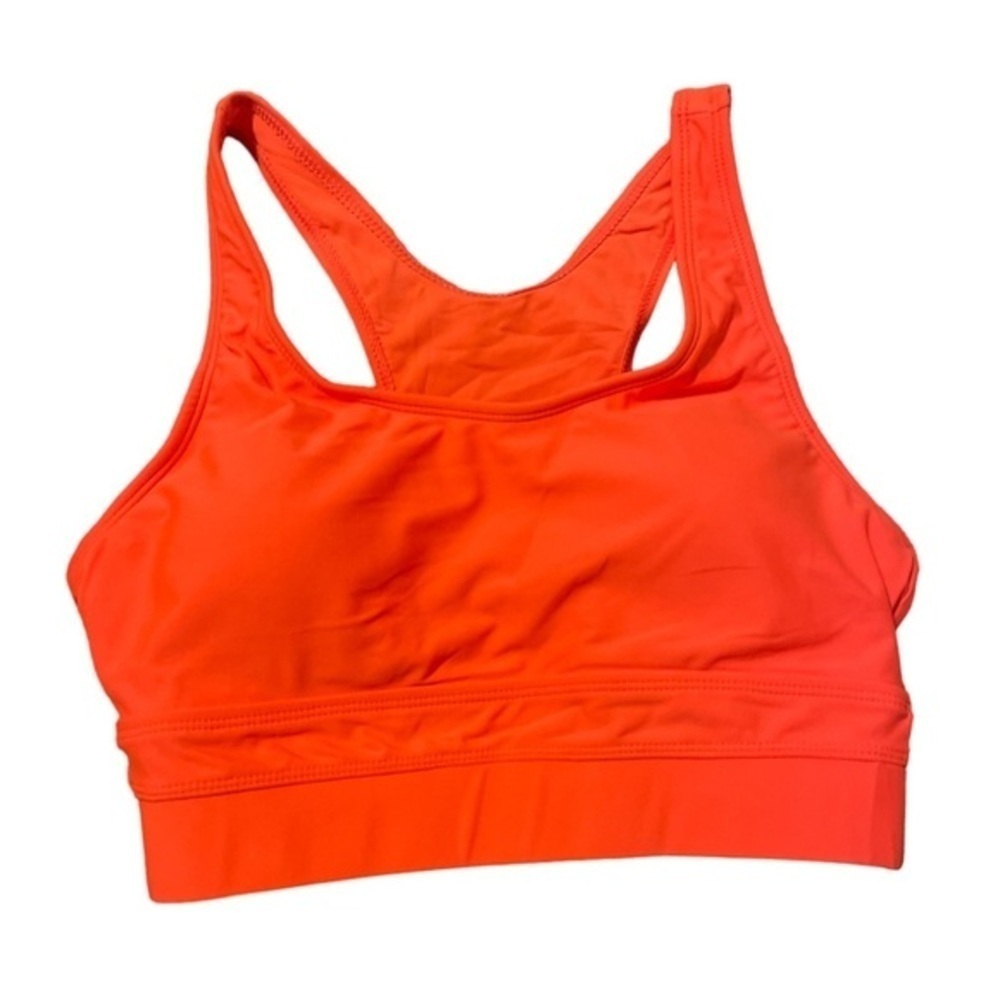 Unbranded Sports bra Quick-Dri Padded Support Athletic Bra Orange New Size Small
